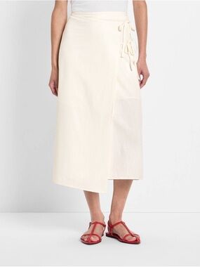 Future Collective - Women's Mid-Rise Linen Midi Wrap Skirt Size XXL